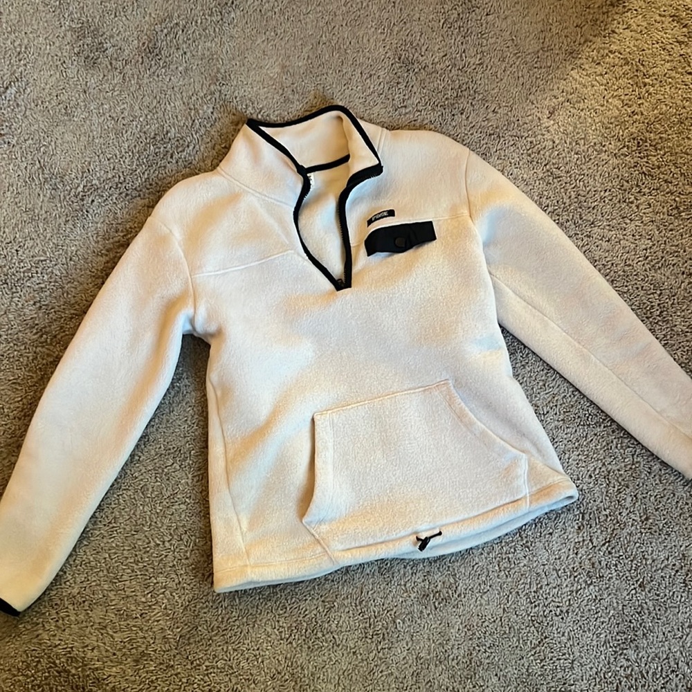 Victorias Secret Beige Half Zip Fleece Sweatshirt